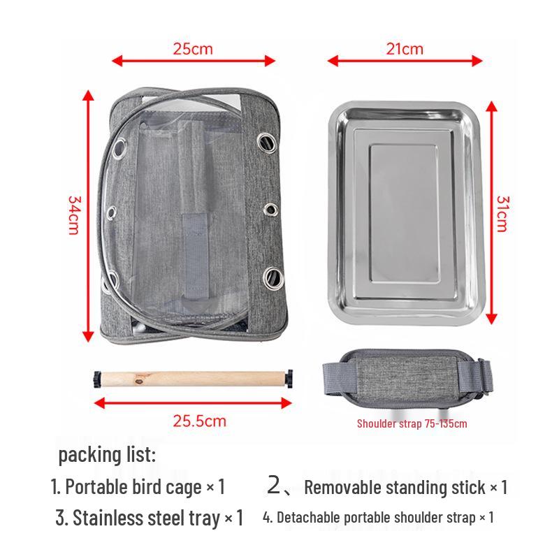 Portable Waterproof Bird & Small Pet Carrier: Foldable Bag for Hamsters, Parrots, Pigeons, Mynas, and Cockatiels.
