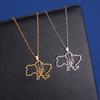 LIKGREAT Hollow Ukraine Map Pendant Necklace Trident National Symbols Of Ukraine Necklaces Flag Ukrainian Party Jewelry Gifts