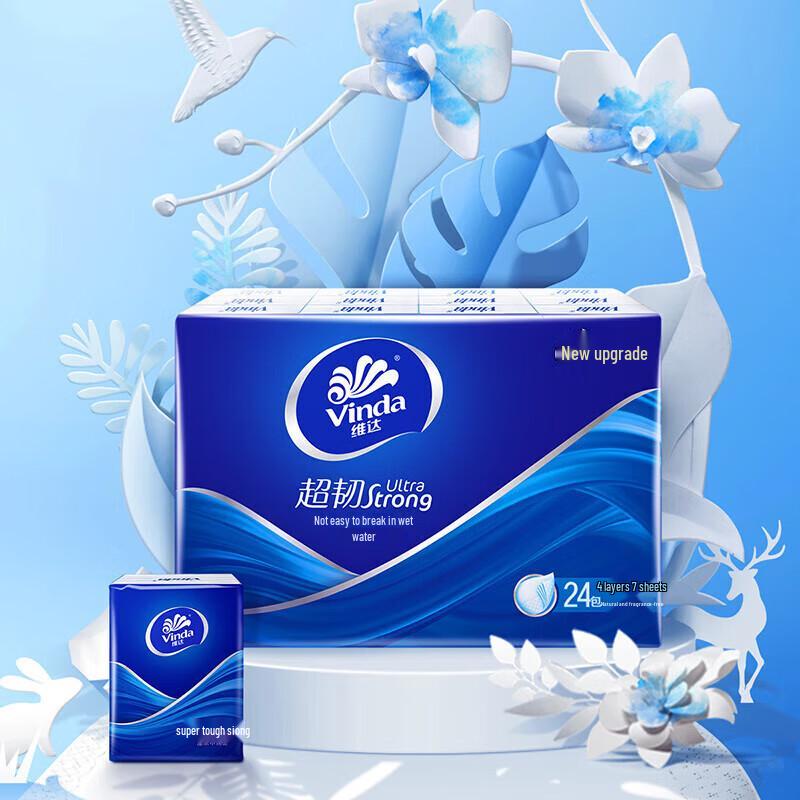 Vinda Ultra-Tough 4-Ply Handkerchief Tissues