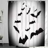 Horrific Shower Curtains Halloween 3D Print Fabric Pastel Waterproof Bathroom Curtain Pumpkin Bat Print Home Decor with Hooks