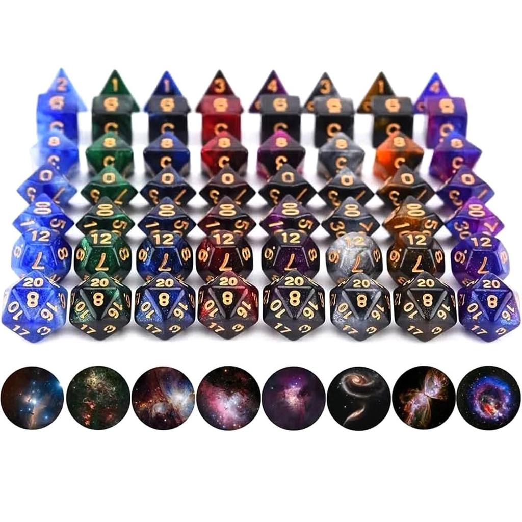 42Pcs Polyhedral DND Dice Set with Black Drawstring Pouch Color-Coded Faces RPG D&D Tabletop Game  ZSY