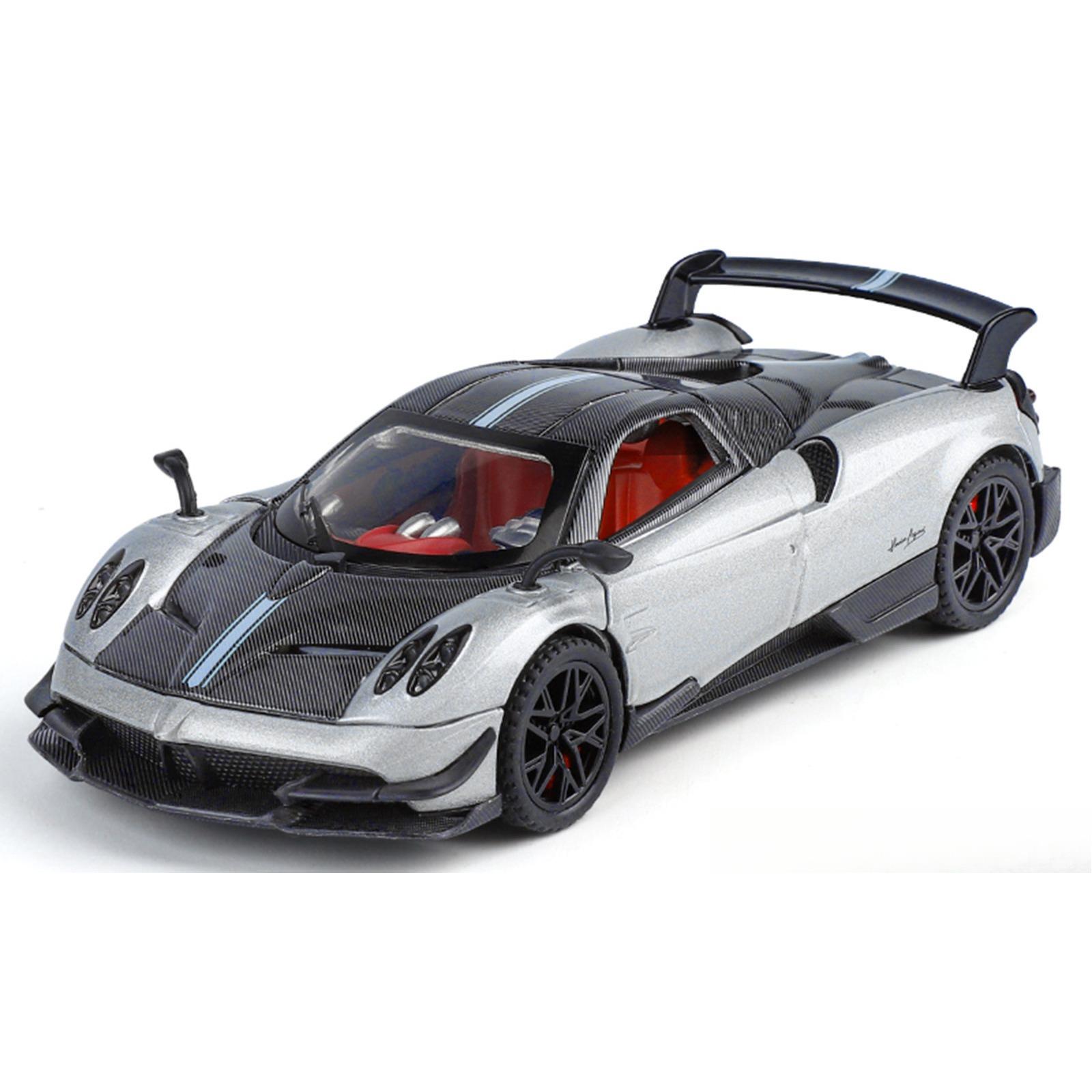 

Спортивный автомобиль Pagani Huaya BC в масштабе 1/32, литая модель автомобиля со звуком и светом, детская игрушечная машинка, подарок для мальчиков старше 3 лет серебряный