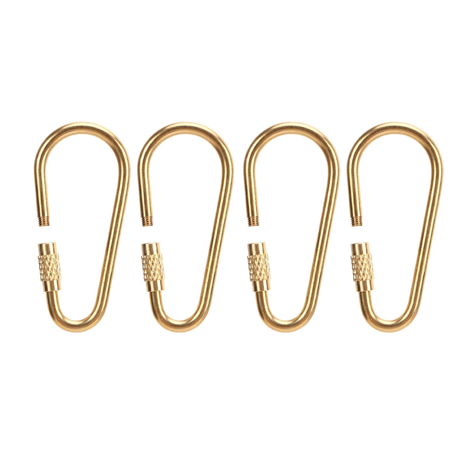 Карабин с винтовым замком DIY 4 шт. Латунный карабин с винтовым замком для подвешивания ключей, бутылок, соединения палаток