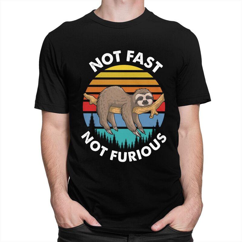 Custom Classic Retro Sunset Lazy Sloth T Shirt Men ShortSleeve Tshirt Casual Tee Oversized Tshirts Gift