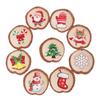 18pcs/set Vintage Christmas Tree Wood Pendant Cartoon Xmas Tree Hanging Ornament  New Year