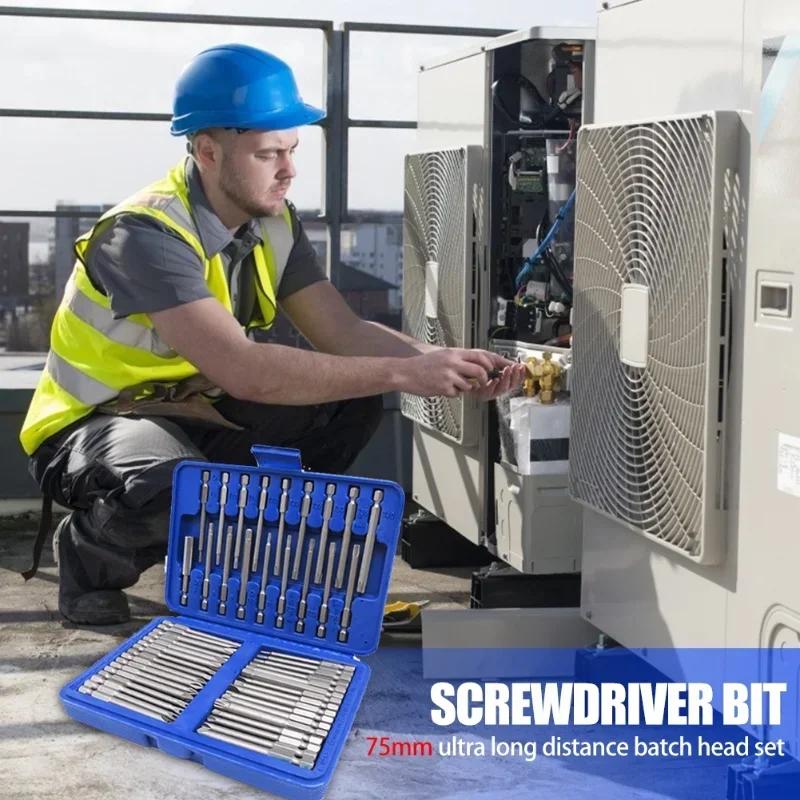 36/50PCS Extended Batch Head Rod Set Cross Word Lengthened Screwdriver Bit Extension Rod Batch Head Electric Drill Set Tool