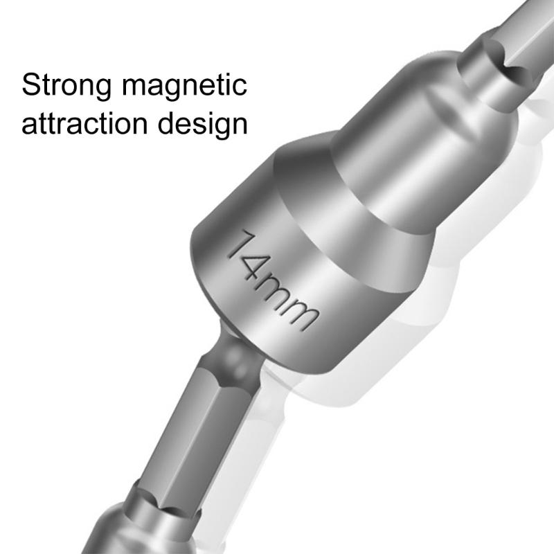 1/4"Socket Strong Magnetic Hexagons Nut Driver for Stable Drilling for DIY Projects Easily Fit Into Various Condition