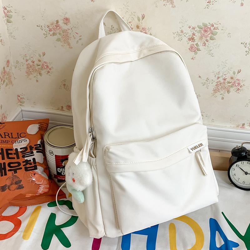 Primary School Girls High School Students School Backpack Junior High School Students Solid Color Backpack