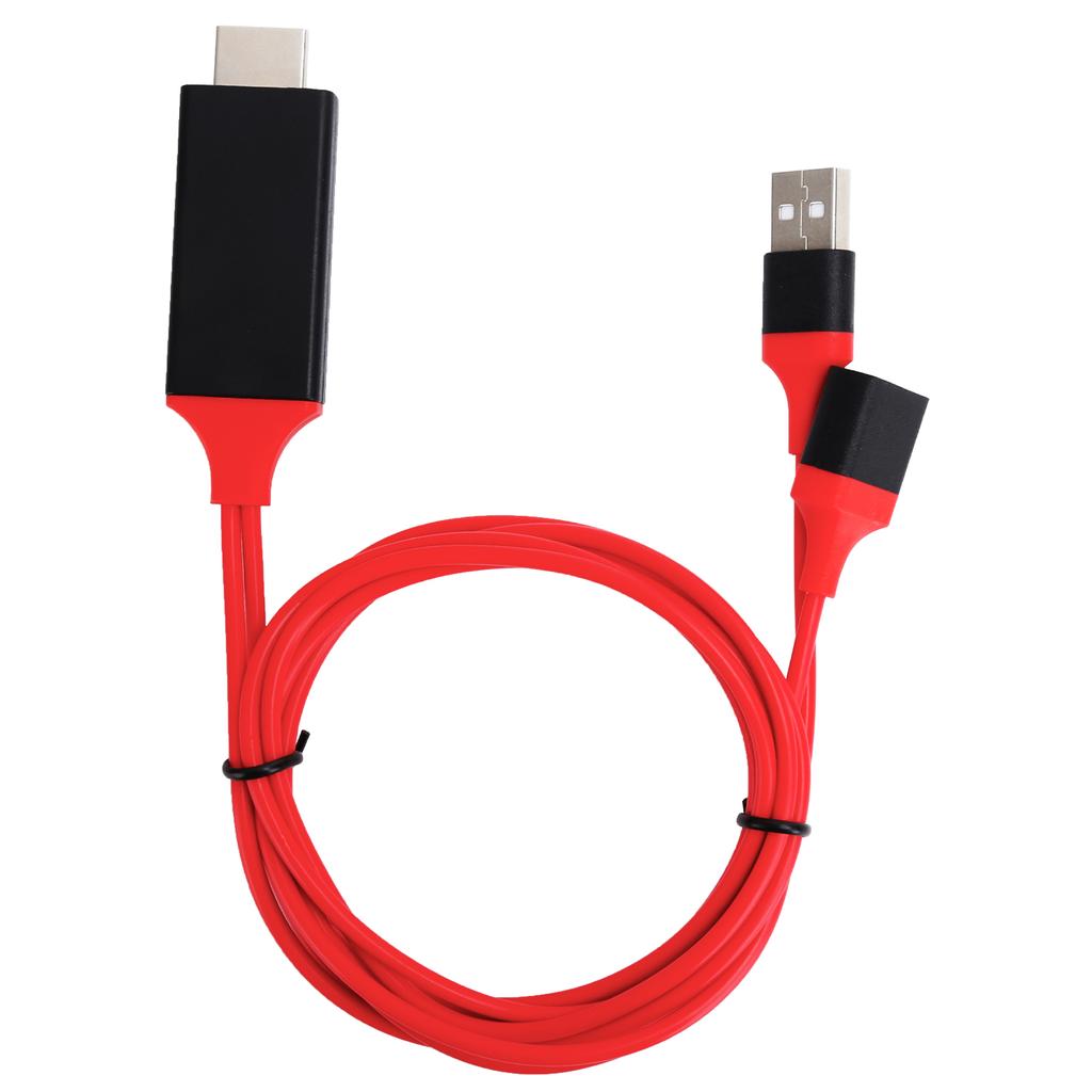 1080p TypeC Mobile Phone To HD Multimedia Interface Cable USB Adapter for IOs Android(Red )