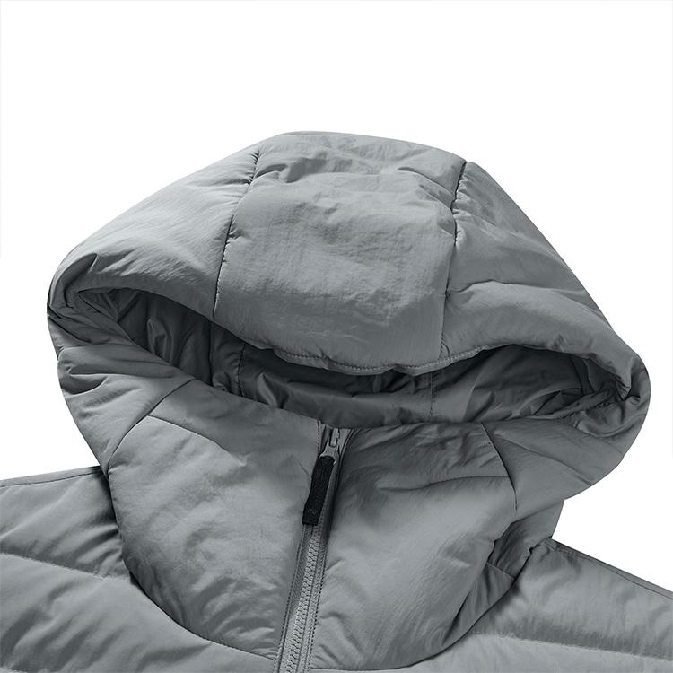 Skechers FW23 Stroll Series Solid Color Casual Hooded Long Sleeve Down Jacket Men Outerwear Shark-Gray L423M149-00MM