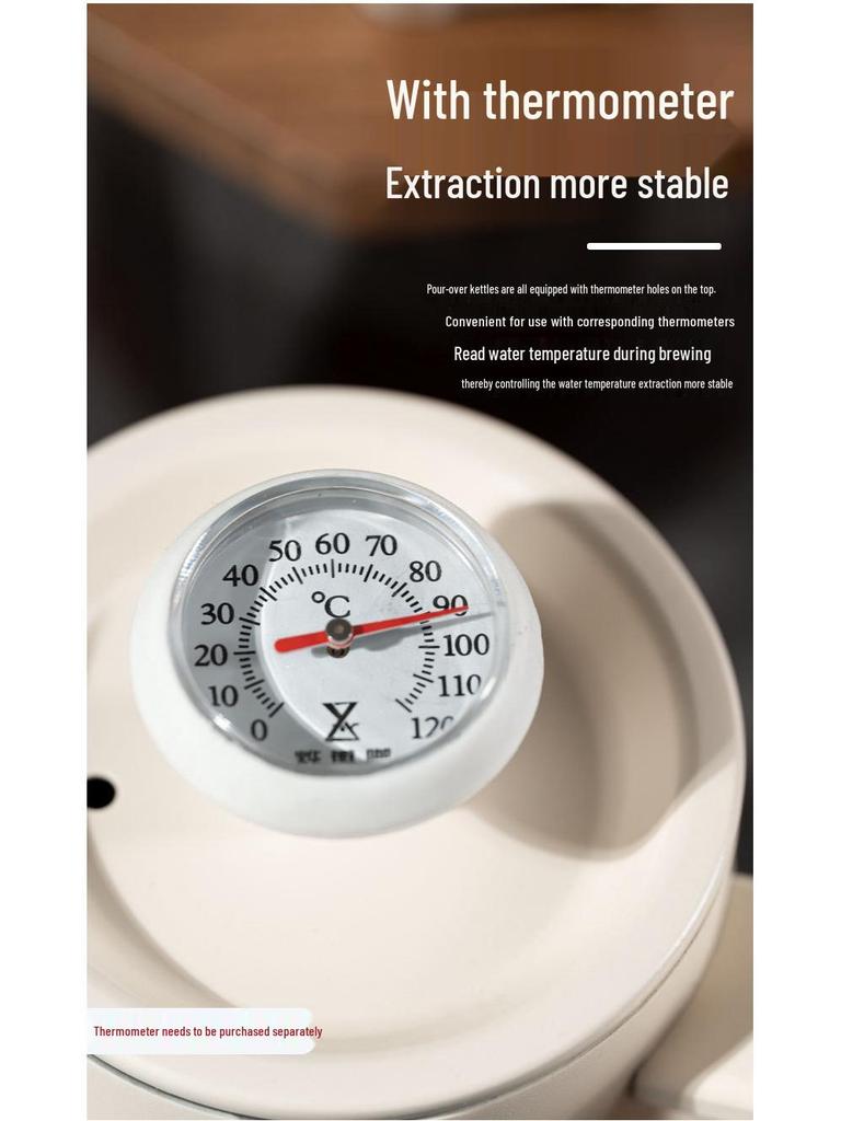 Σετ Καφέ Κανάτας Λαιμού Χήνας από Ανοξείδωτο Ατσάλι με Θερμόμετρο & Αντιθερμική Λαβή - Δωρεάν Αποστολή