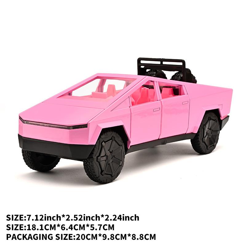 1/32 Tesla Cybertruck Toys Diecast Model Car Alloy Metal Pickup Truck Colorful Indoor Desktop Display Collection Game for Children Boy