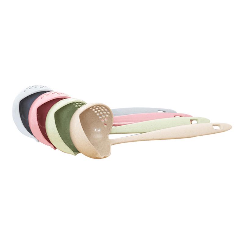 Dual-Use Wheat Straw Soup Ladle & Strainer