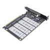 M.2 PCIE 5.0 Adapter Card 4 Port M.2 NVMe SSD To PCIE X16 M Key Hard Drive Converter Reader PC Internal Expansion Card 4x128Gbps