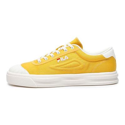 Luke Confortável Couro Sintético Cano Baixo Lona Tênis Feminino Amarelo Branco F12W226308FFS
