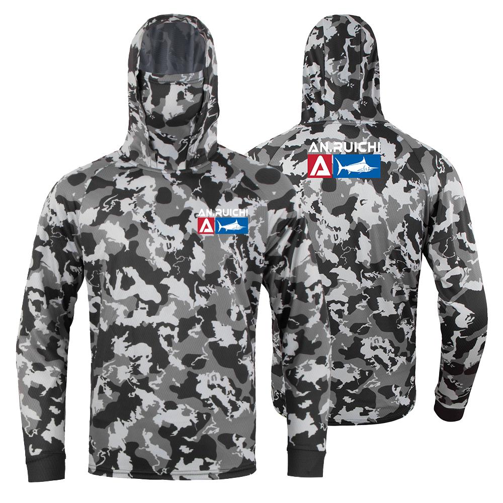 2026 Summer Quick Dry Mask Hooded Fishing Shirt Men Long Sleeve Uv Protection Angling Clothing Camouflage Outdoor Hiking T-Shirt Fishing Jerseys