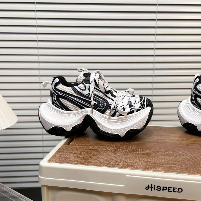 

2025 Женские Модные Европейские Кроссовки на Толстой Подошве на Шнуровке в Стиле Папа для Увеличения Роста Random Stock