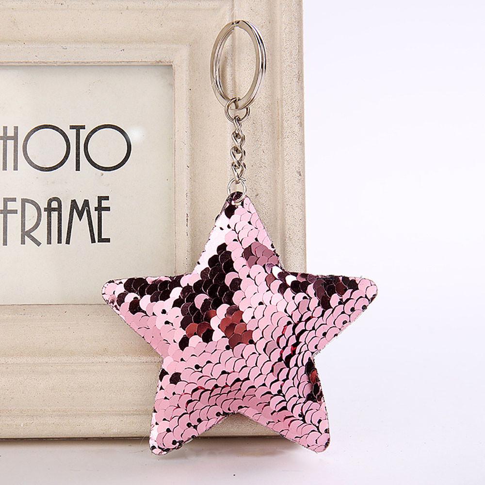 Fashion Star Sequin Keychain Keyring Sequin Pendant Gift Keychain