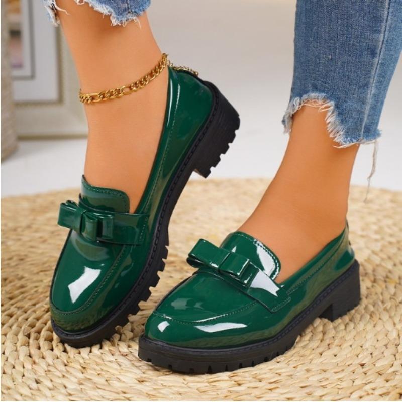 Leather Shoes Autumn New Outdoor Leisure Fashion Lacquer Retro Versatile Women's Shoes Loafers