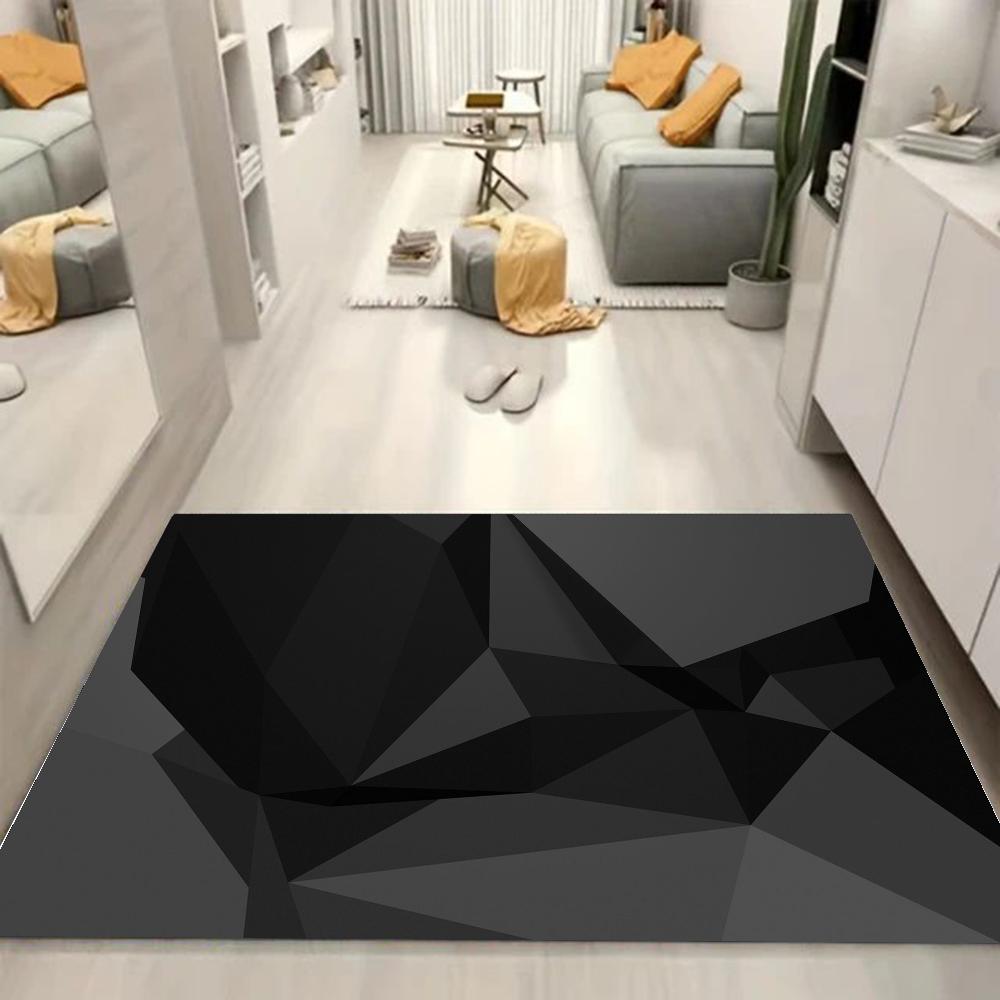 1 Stück Bunte Geometrische Block Badezimmer Saugfähige Matten Rutschfeste Matten Heimdekor Zubehör Teppiche Heim Küche Bodenmatten