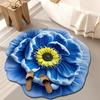 Diatomaceous Earth Floor Mat 3D Realistic Floral Design Non-Slip Absorbent Bath Mat Quick-Drying Soft