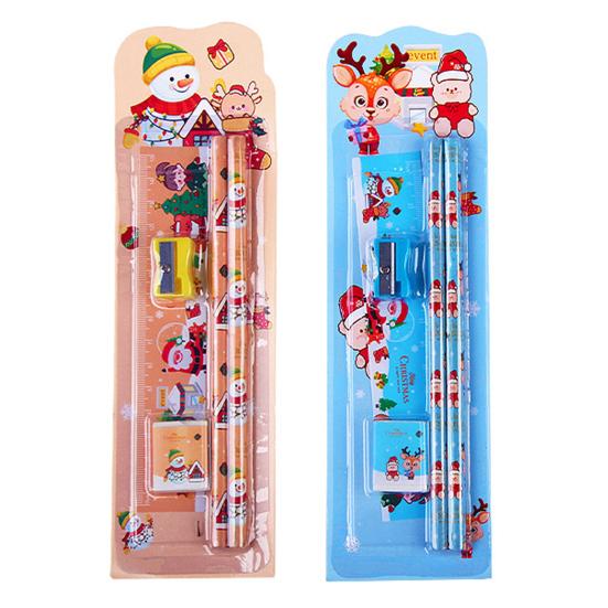

Набор карандашей на рождественскую тематику Карандаш Санта Снеговик Лось с точилкой и ластиком Детские принадлежности для рисования для праздничных подарков Школьные призы F