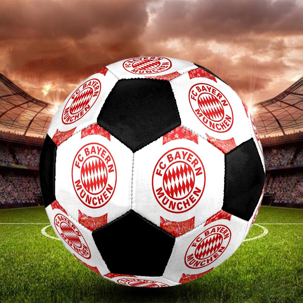 Bayern München3 Soccer Ball Colorful All Ages Machine Stitched PVC Competition Ready Durable High-Bounce.SIZE5