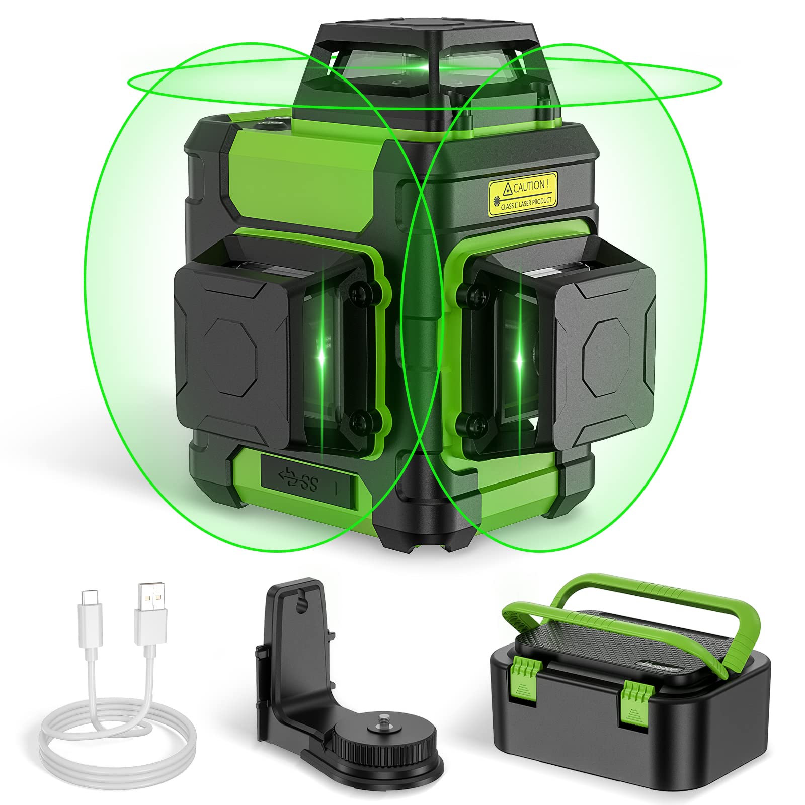 

Huepar Laser Green 12 Wire Full 30 метров Рабочий 2 Power USB Receiver IP54 HM03CG Маркер, 3x360° Laser, Линия, Диапазон, Источники, Перезаряжаемый,