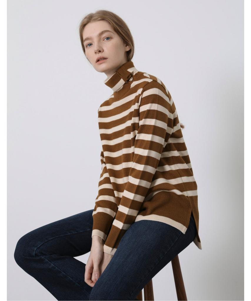VVOLIVIA Striped Turtleneck_Vvcblyw9471