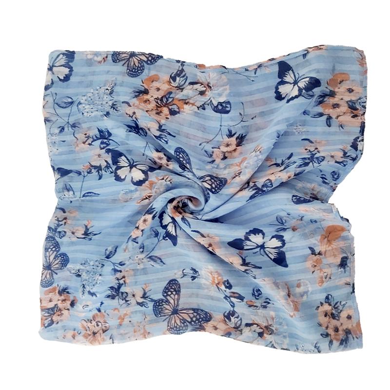 Vintage Printed Satin Square Scarf Headband Women Fashion Turban Hair Accessories For Girls