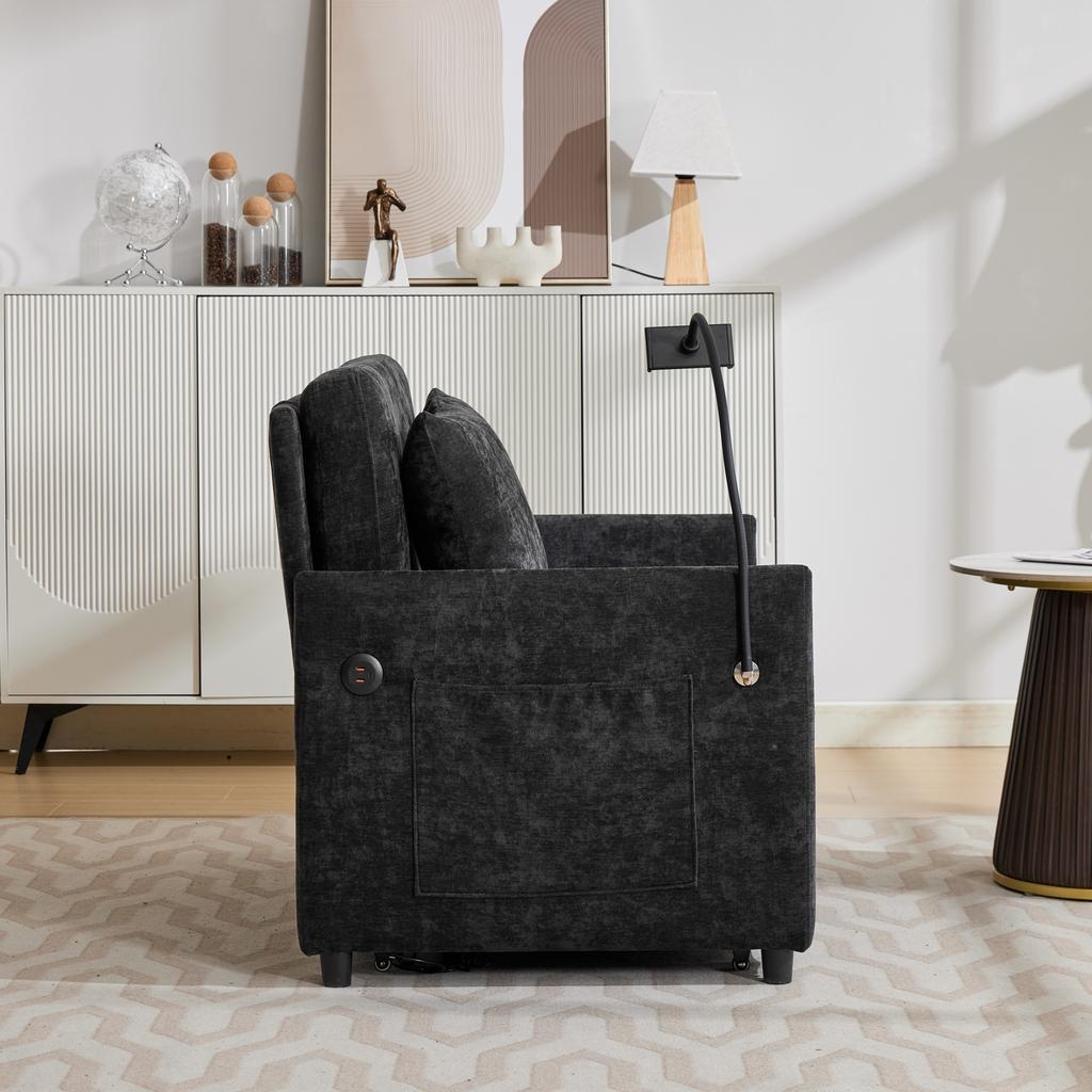 Minimally modern design fabric sofa comfortable living room, office and studio sleeping sofa, small unit dual-use foldable single nap bed