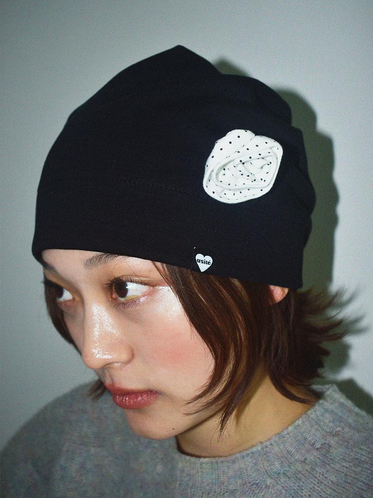 USITE Dot Rose Beanie, Black