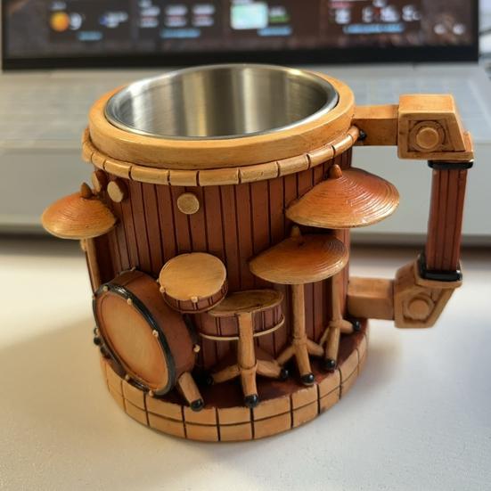 Musical Instrument Coffee Mug Ornament Guitar Piano Violin Drum Saxophone Electric Guitar Resin Mug Novelty Music Cup Gifts for Music Lovers Men Women