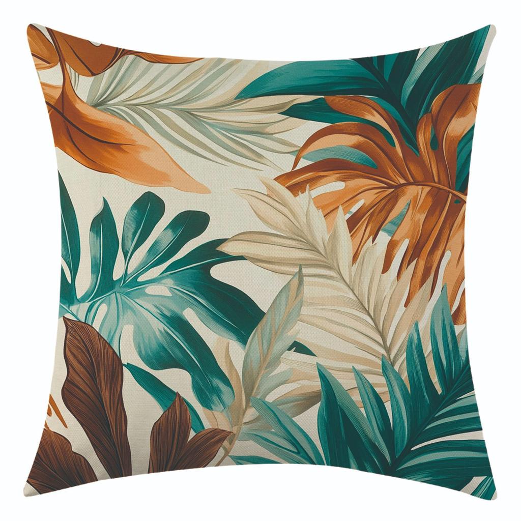 Summer Cool and Refreshing Leaf-linen Pillowcase, Nordic Minimalist Living Room Decoration Cushion
