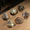 Vintage Alloy Incense Burner Stick Holder Three Legged Hollow Out Mini Sandalwood Censer Incense Burner Home Decoration