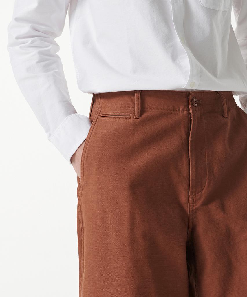 MUSINSA STANDARD Back Satin Wide Officer Pants [Brick Red]