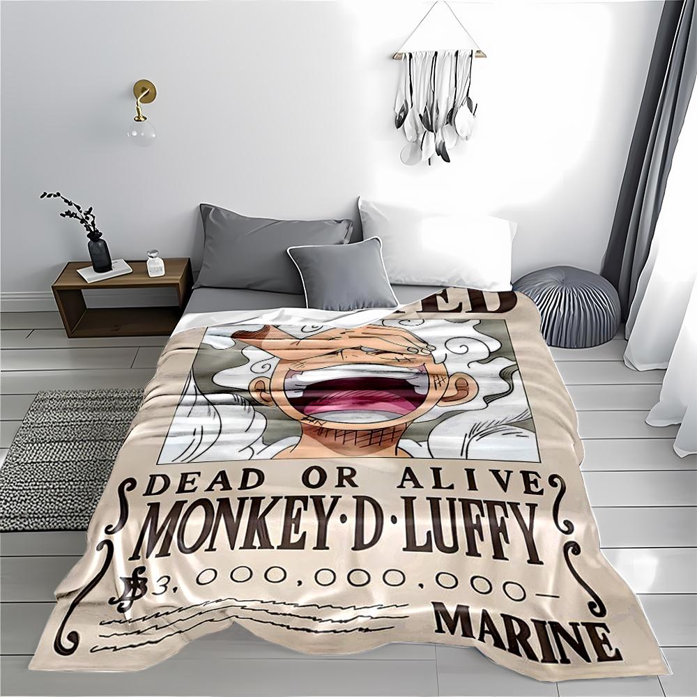 Wanted Poster Monkey D. Luffy Anime Print blanket Home Décor  blanket, suitable for use in the bedroom, living room, on the sofa