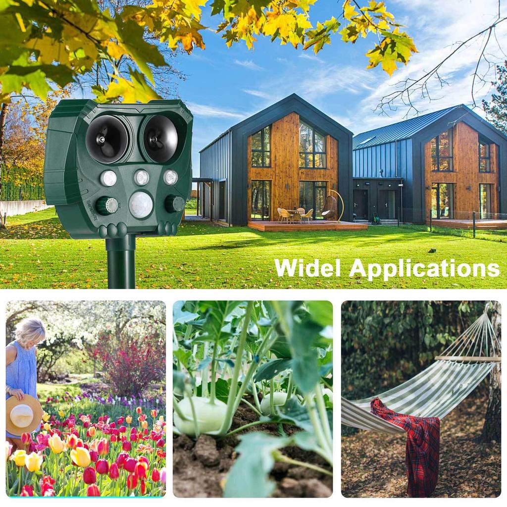 New Solar-Powered Infrared Animal Repeller for Cats and Dogs - In Stock