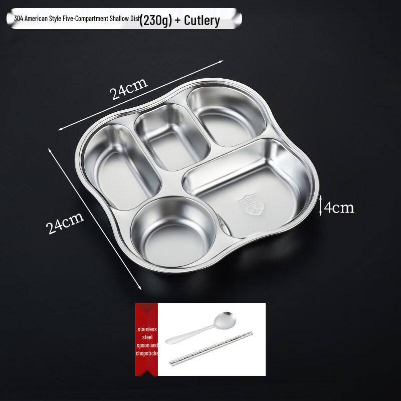 Stainless Steel Divided Lunch Plate