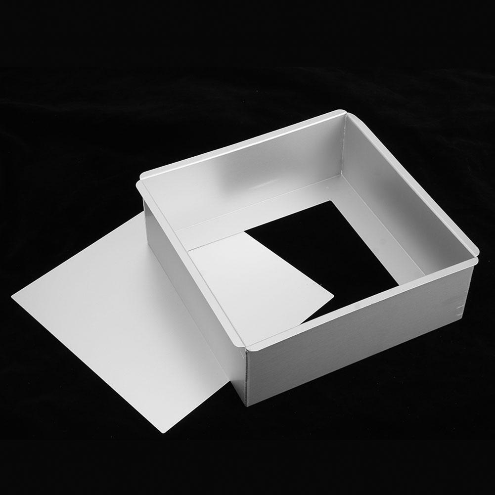 Anodiserad Aluminium Fyrkantig Form Bakform Mousse Tårta Brödform med Löstagbar Botten