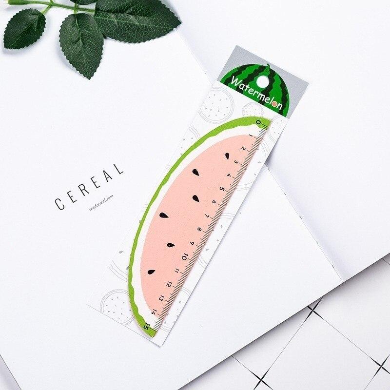 1 Piece Stationery Wooden Fruit Office Straight Ruler