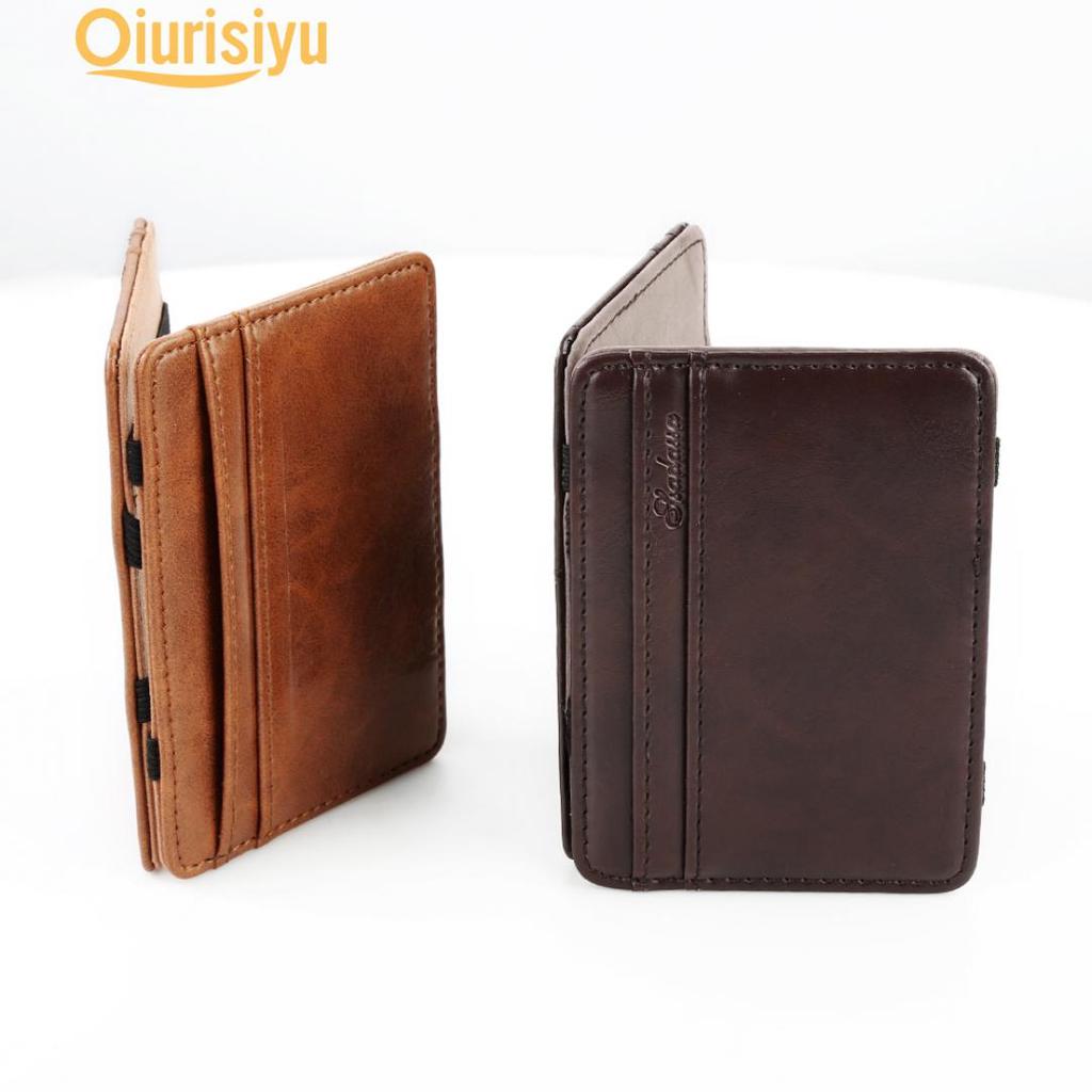 Faux Leather Magic Money Clip Slim Men/'s Wallet ID Credit Card Holder Case Purse