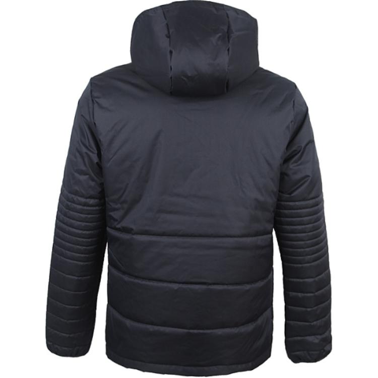 Adidas MUFC Zimowa Kurtka Seria Lifestyle Z Kapturem Na Zamek Długi Rękaw Bawełniany Płaszcz Męskie Kurtki Czarny BS4370