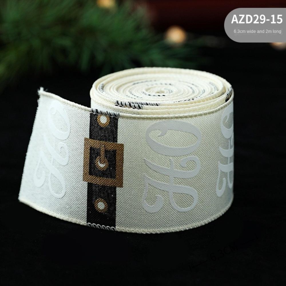 2m Fabric Swirl Ribbon DIY Burlap Ribbon New Christmas Ribbon