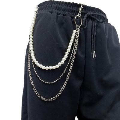 European & American Punk Faux Pearl Waist & Pants Chain for Women