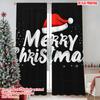 2pcs 2D Flat Printing Merry Christmas Popular Window Curtains Merry Christmas 2 Versatile Fabric Without Electricity Family