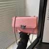 New retro chain bag casual popular solid color summer high-grade texture shoulder crossbody small square bag