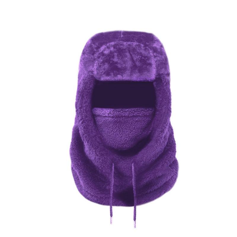 Winter Warm Men's and Women's Velvet Neck Scarf One Piece Hat
