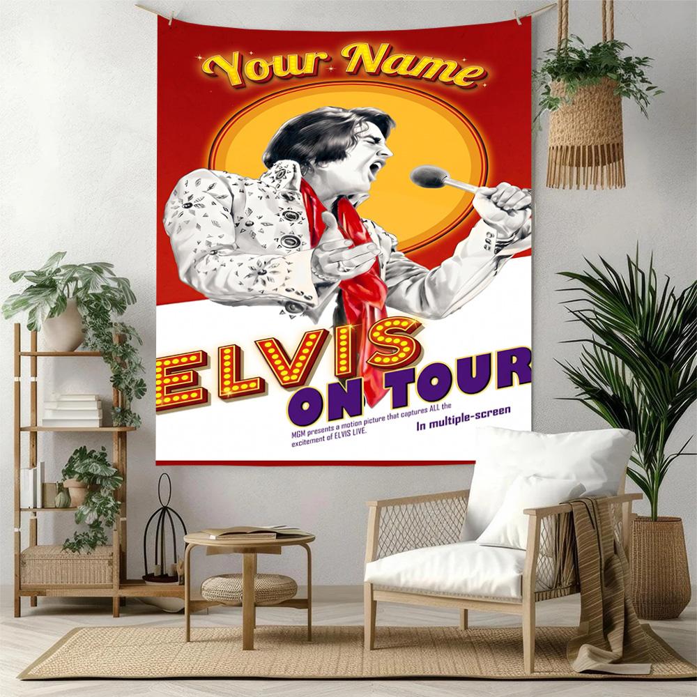 Elvis Presley Custom Wall Tapestry Foldable Wall Tapestry Non-Fading Color Great for Bedroom Wall All-Season Use Gifts For Family Or Friends