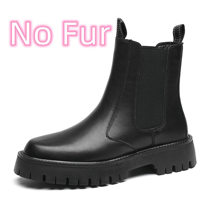 

Fashion All-match Male Motorcycle Boots New Antiskid Male Walking Shoes Men Winter Plush Snow Boots Outdoor Mens Slip on High Top Shoes 44